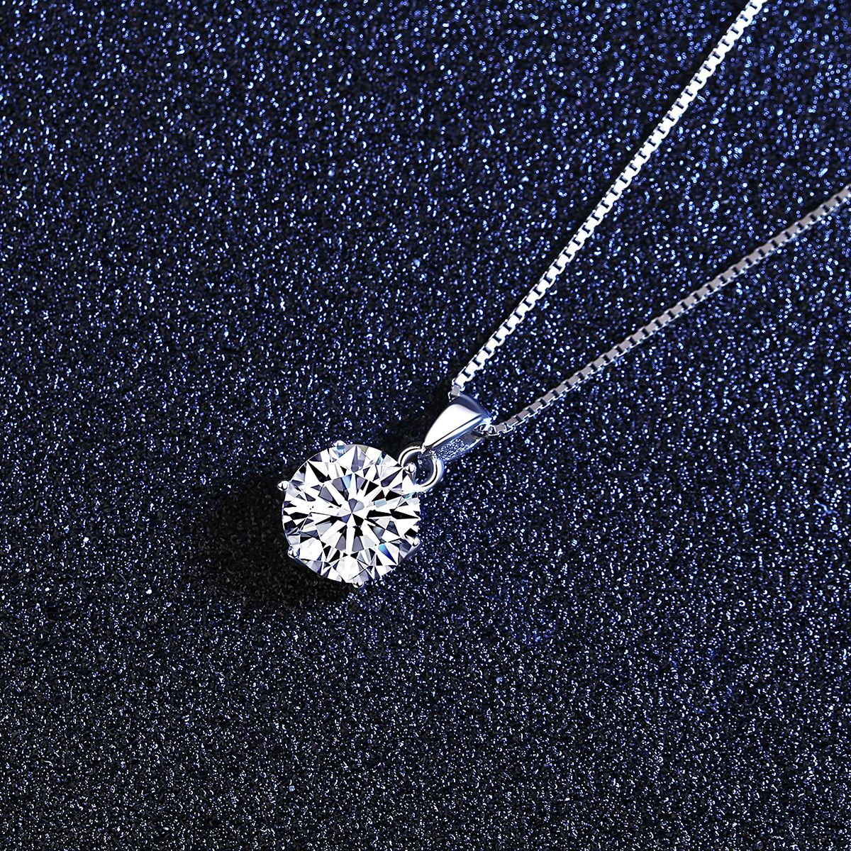 Six Prong Moissanite Pendant Necklace