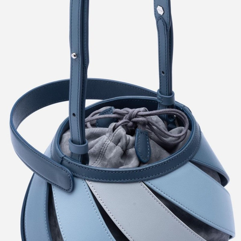 Cylindrical Contrast Color Portable Messenger Quilted Bucket Bag