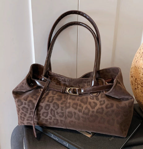 Leopard-print  Versatile Shoulder Bag