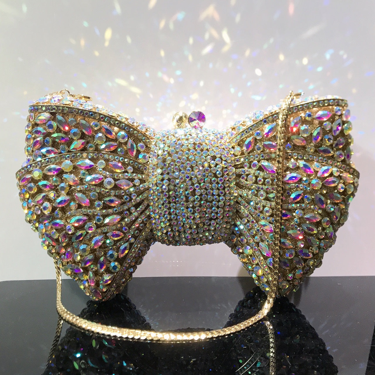 Bow Rhinestone Clutch