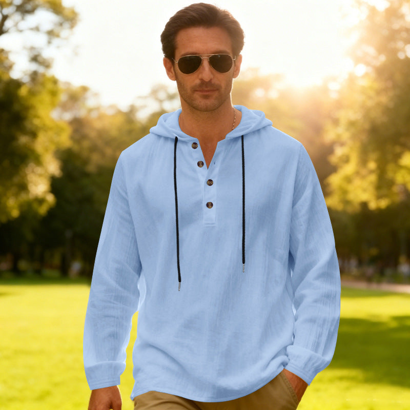 Breathable Hooded Long-Sleeve Shirt