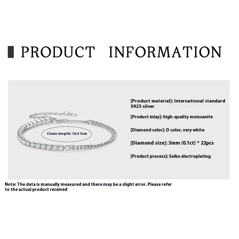 Moissanite S925 Sterling Silver Bracelet