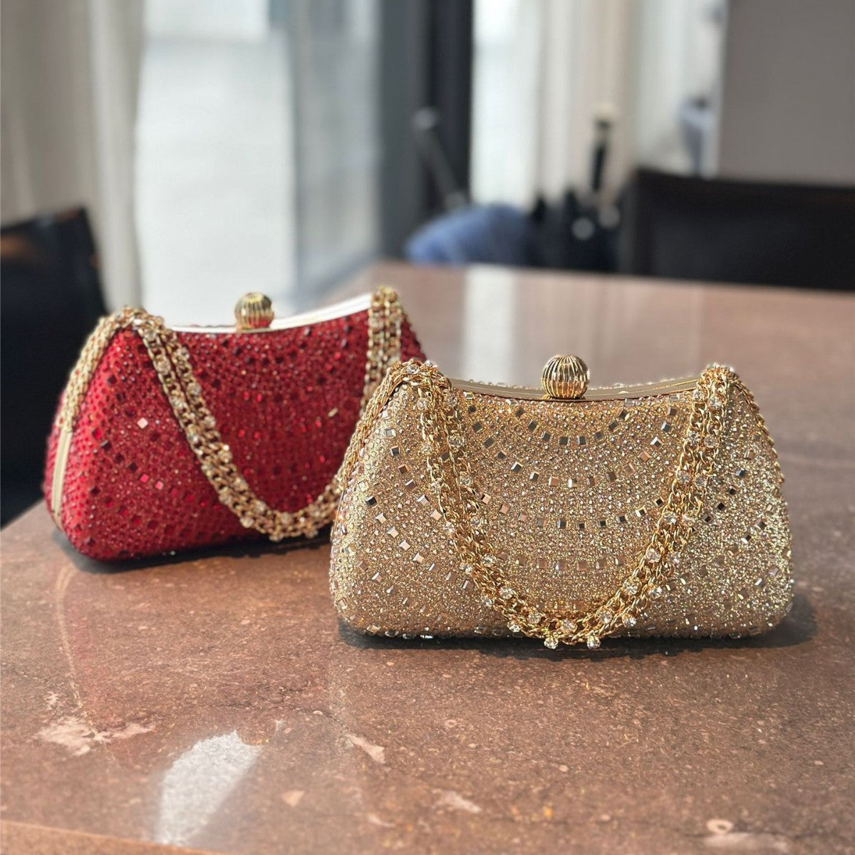 High-end Socialite Full Crystals Handbag