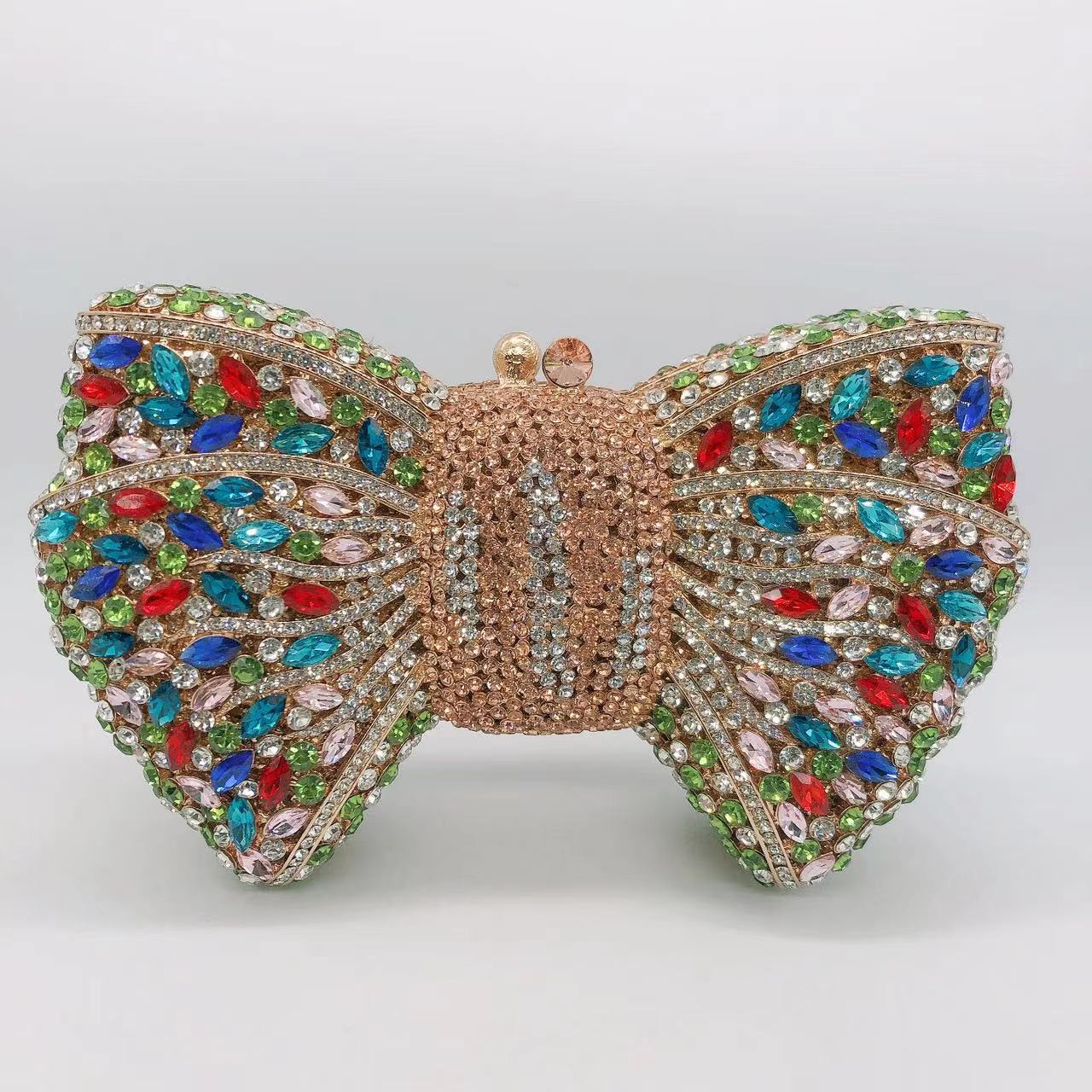 Bow Rhinestone Clutch