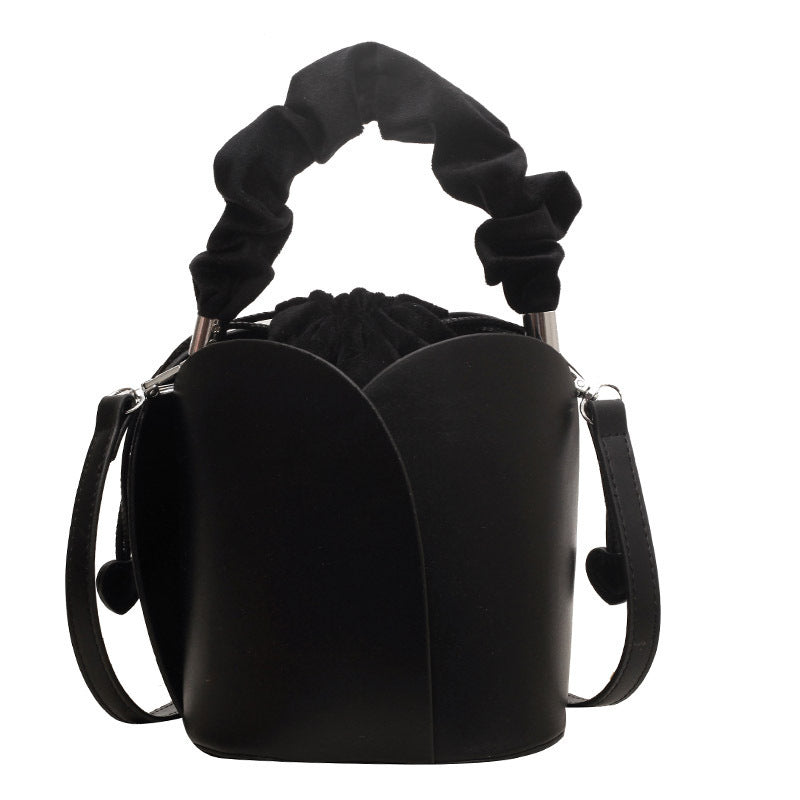 Woman's Leather Bucket Tote Bag