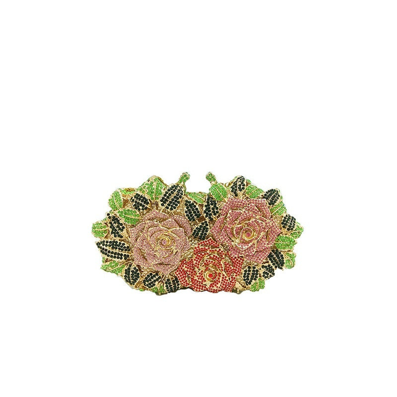 Flower Rhinestone Clutch