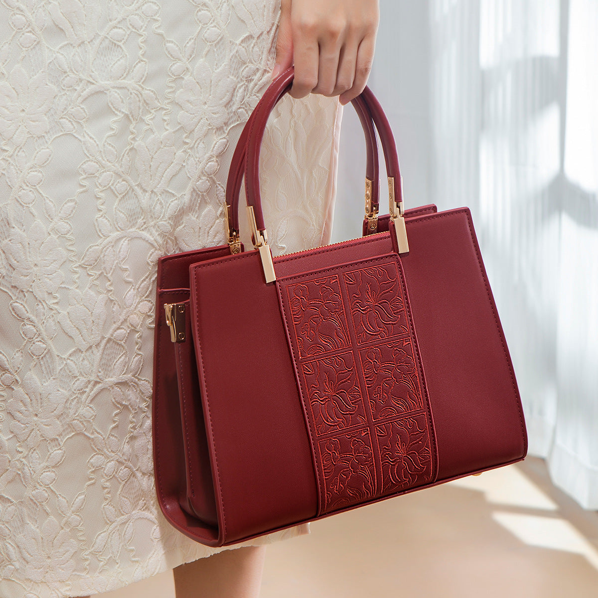 High-end Red Handbag