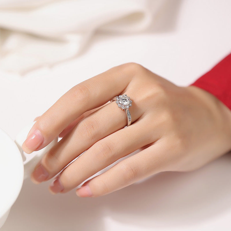 Ring S925 Silver Ice And Snow Female Ring