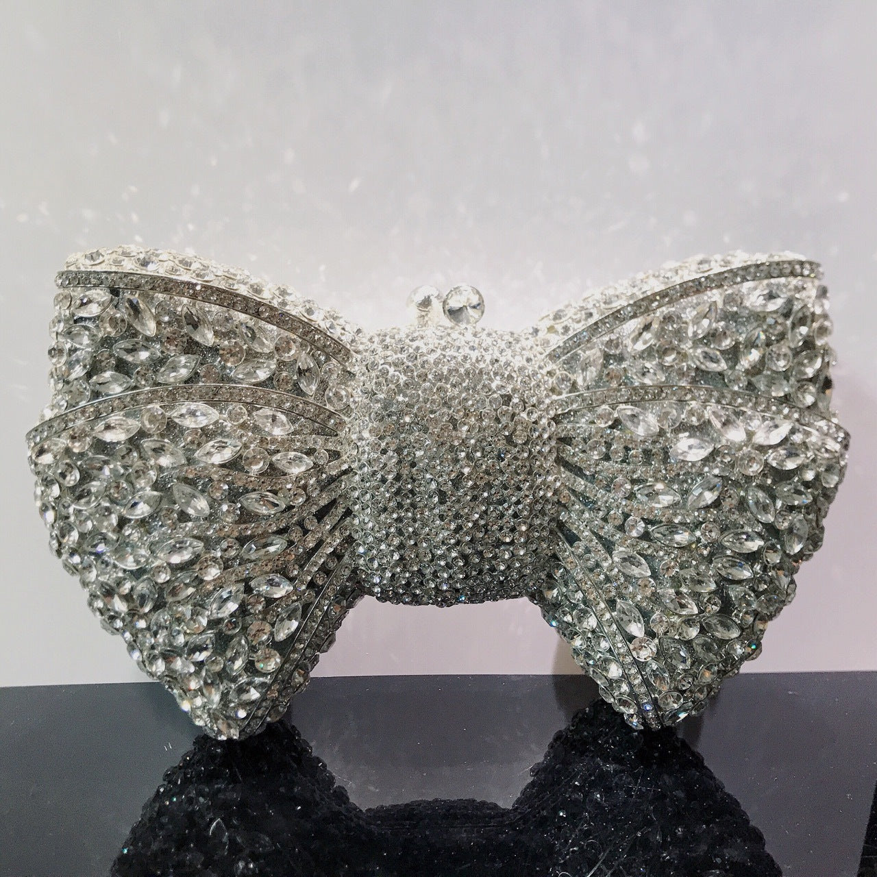 Bow Rhinestone Clutch