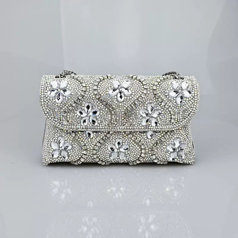 Cross-border Amazon Gemstone with Crystal-encrusted Socialite Bag