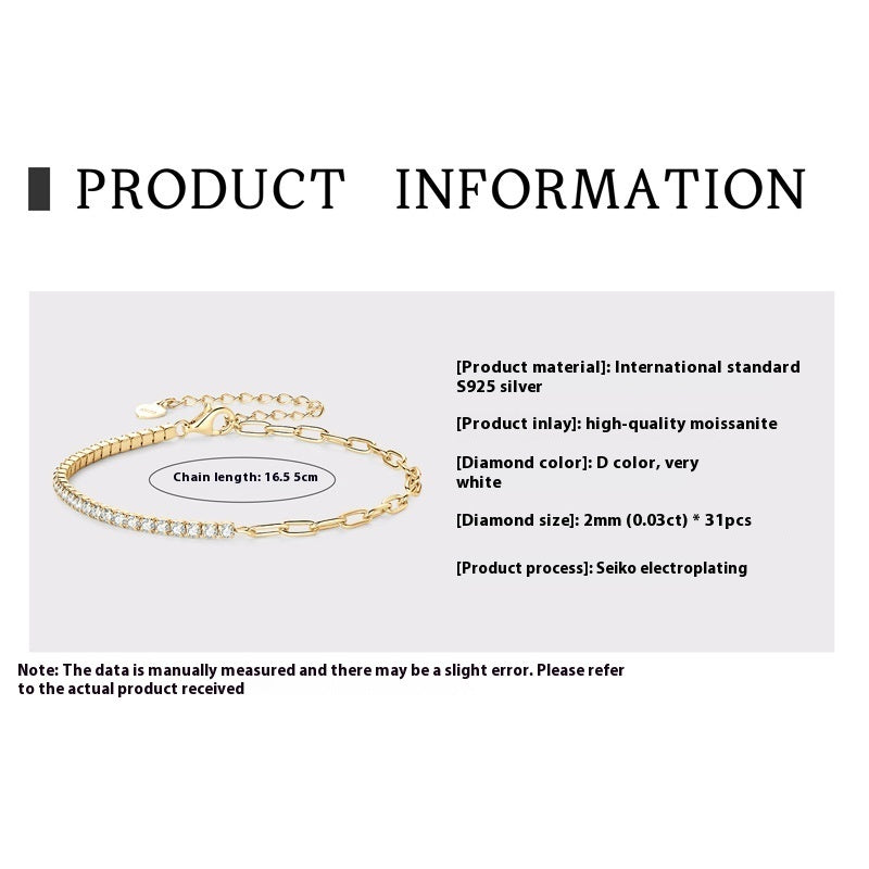 Moissanite S925 Sterling Silver Bracelet