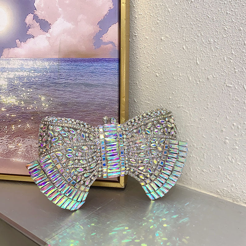 Fashion Bow Clutch in Gem and crystals