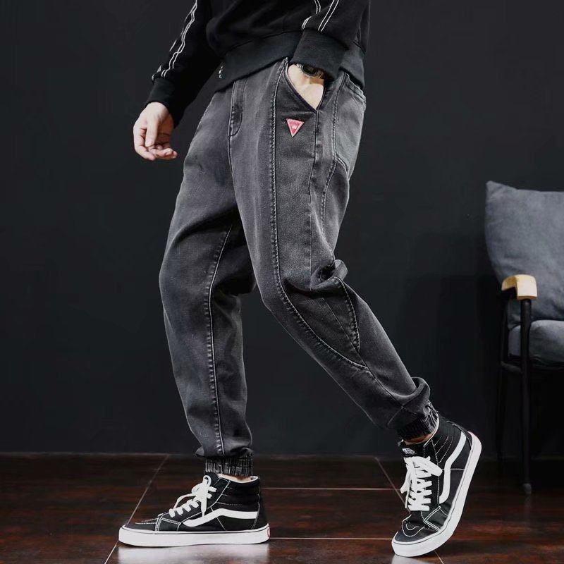 Jogger Jeans Men's Loose Cargo Harlan Cropped Leisure