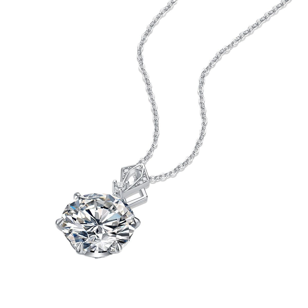 Inlaid Moissanite Plain Heart  Clavicle Necklace