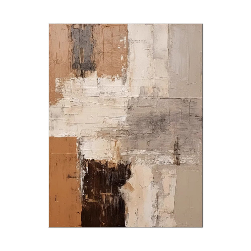 Large Abstract Handmade Painting Brown Textured Wall Art t Wabi-sabi Modern Home Living Room Decor