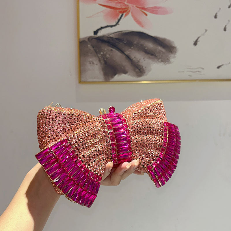 Fashion Bow Clutch in Gem and crystals