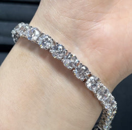 Sterling Silver Tennis Chain Moissanite Bracelet